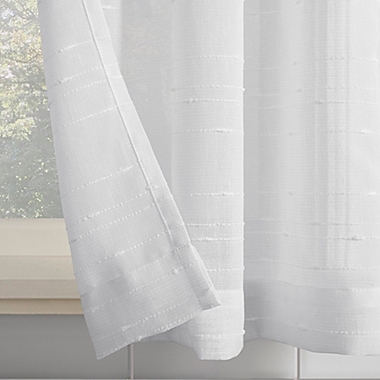 Clean Window&reg; Textured Slub Stripe Anti-Dust Window Curtain Pair. View a larger version of this product image.