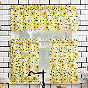 No. 918&reg; Sunny Sunflower Kitchen Window Curtain Tier Pair and Valance
