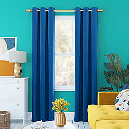 Sun Zero® Harper Bright Vibes Total Blackout 63-Inch Curtain Panel in Classic Blue (Single)