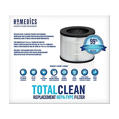 HoMedics&reg; TotalClean&reg; True HEPA 360 Degree Filter Replacement in White. View a larger version of this product image.