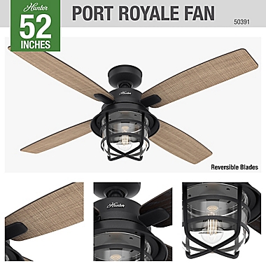 Hunter&reg; Port Royale 52-Inch LED Indoor/Outdoor Ceiling Fan with Remote Control. View a larger version of this product image.
