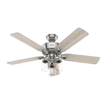 Hunter Devon Park 52 Inch Ceiling Fan With Led Light In Brushed Nickel Bed Bath Beyond - Hunter Ceiling Fan Remote Control Battery Replacement