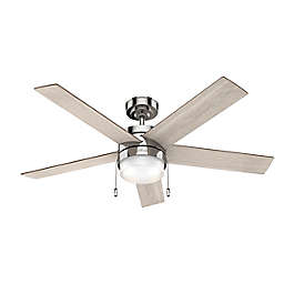 Hunter® Claudette 52-Inch Ceiling Fan with LED Light in Polished Nickel