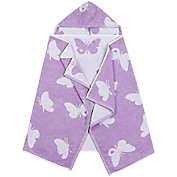 Linum Home Textiles Butterfly Hooded Bath and Beach Wrap in Lilac/White