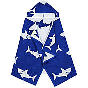 Linum Home Textiles Shark Hooded Bath and Beach Wrap in Blue