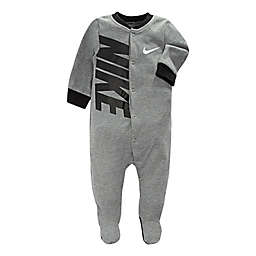 Nike® Futura Size 6-9M Swoosh Footed Coverall in Grey/Black
