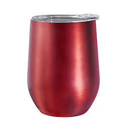Oggi™ Cheers™ Stainless Steel Wine Tumbler with Clear Lid in Red