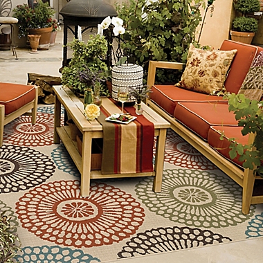 Cabana Bay Maxon Gannon 7&#39;10 x 10&#39;10 Indoor/Outdoor Area Rug in Beige. View a larger version of this product image.