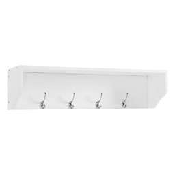 Crosley Harper Entryway 4-Hook Shelf in White