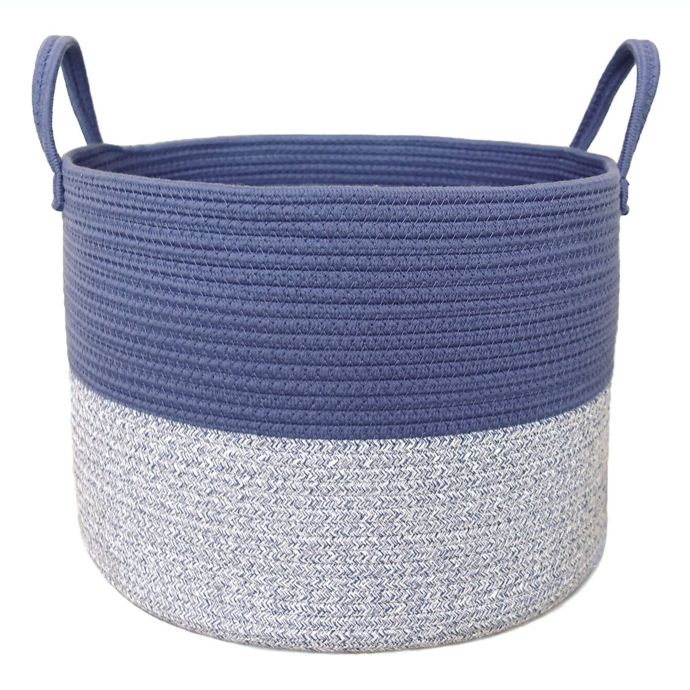 Taylor Madison Designs 2 Tone Round Rope Basket In Blue White Buybuy 
