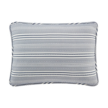 UGG&reg; Devon Sherpa 3-Piece Reversible Full/Queen Quilt Set in Navy Stripe. View a larger version of this product image.