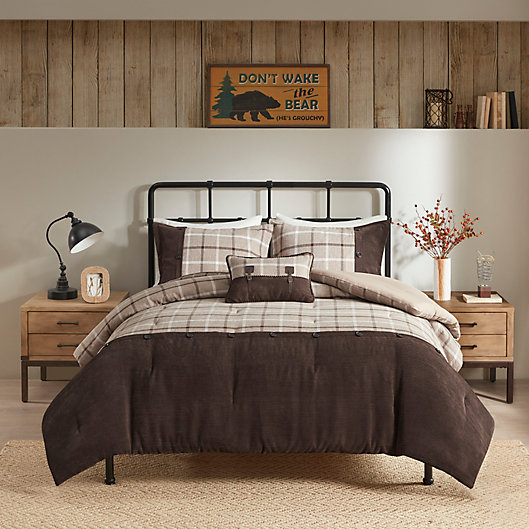 Alternate image 1 for Woolrich® Anaheim 4-Piece Full/Queen Comforter Set in Tan/Brown
