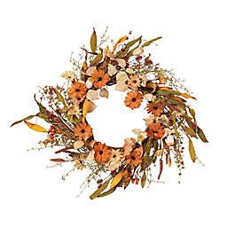 Gerson 22-Inch Fall Floral Artificial Harvest Wreath