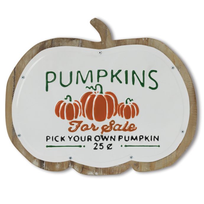 Gerson "Pumpkins" 18.3-Inch x 14.96-Inch Iron/Wood Wall Art in White