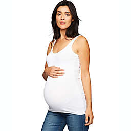 A Pea in the Pod X-Small Rib Knit Maternity Tank Top in White