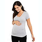 Alternate image 0 for A Pea in the Pod X-Small Side Ruched V-Scoop Maternity T-Shirt in Grey