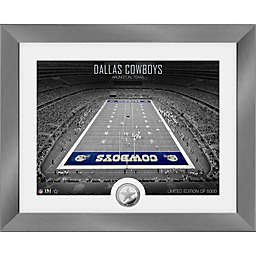 NFL Dallas Cowboys Art Deco Stadium Photo Mint with Silver Plated Team Coin