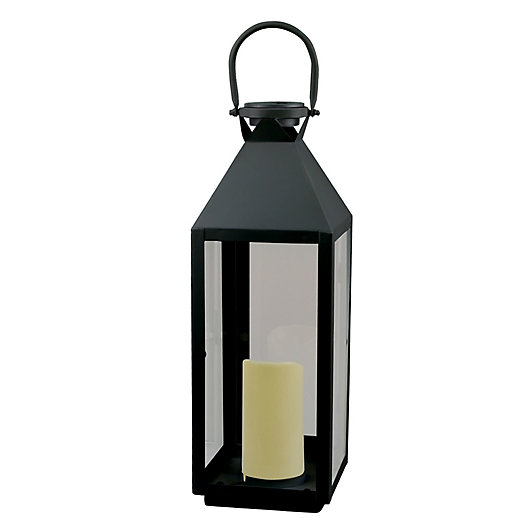 Alternate image 1 for W Home™ Solar Medium Metal Lantern