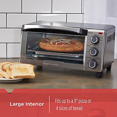 Black &amp; Decker&trade; Natural Convection 4-Slice Toaster Oven in Stainless Steel. View a larger version of this product image.