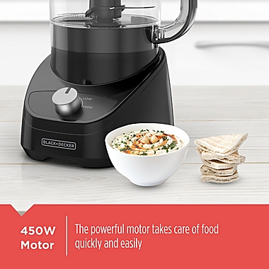 Black &amp; Decker&trade; 8-Cup Food Processor in Black. View a larger version of this product image.