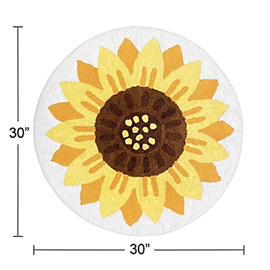Sweet Jojo Designs Sunflower 30&quot; Round Area Rug in Yellow/Orange. View a larger version of this product image.