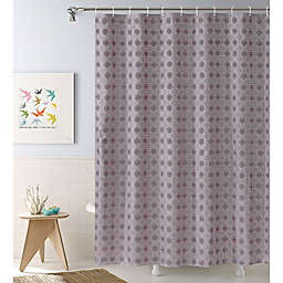 Penelope 13-Piece Medallion Shower Curtain and Hook Set in Purple