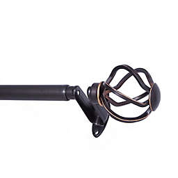 Eclipse Cage Adjustable Single Curtain Rod Set in Oil Rubbed Bronze