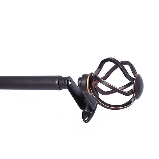 Alternate image 1 for Eclipse Cage Adjustable Single Curtain Rod Set in Oil Rubbed Bronze