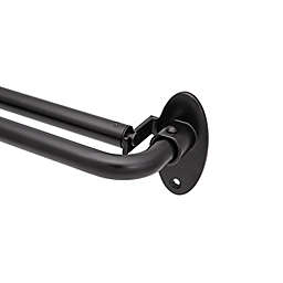 Eclipse Adjustable Double Curtain Rod in Black