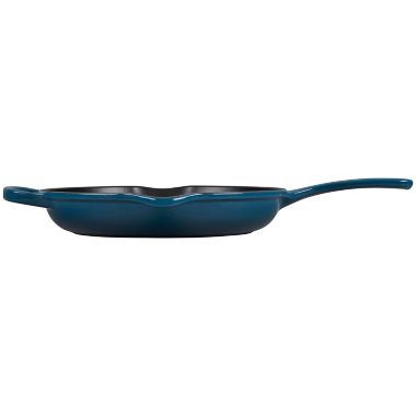 Le Creuset&reg; Signature Cast Iron Skillet with Helper Handle in Deep Teal. View a larger version of this product image.