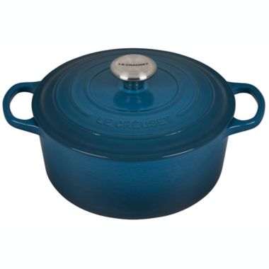 Le Creuset&reg; Signature Cast Iron Covered Round Dutch Oven in Deep Teal. View a larger version of this product image.