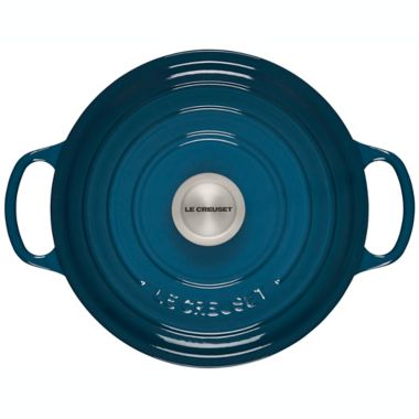 Le Creuset&reg; Signature Cast Iron Covered Round Dutch Oven in Deep Teal. View a larger version of this product image.