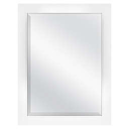 20-Inch x 26-Inch Decorative Rectangular Wall Mirror in White
