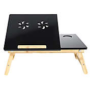 Mind Reader Bamboo Laptop Bed Tray with Cooling