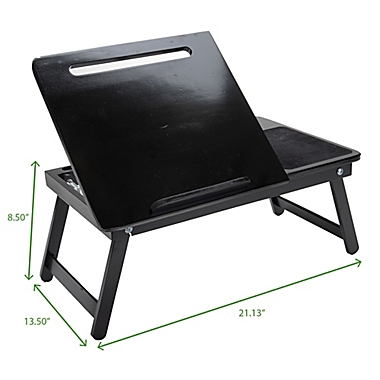 Mind Reader Adjustable Bamboo Bed Tray in Black. View a larger version of this product image.