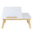 Alternate image 0 for Mind Reader Bamboo Laptop Bed Tray with Cooling in White