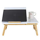 Alternate image 4 for Mind Reader Bamboo Laptop Bed Tray with Cooling in White
