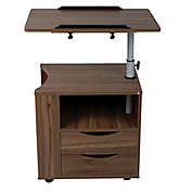 Bedside Adjustable Workstation Desk in Wood Finish