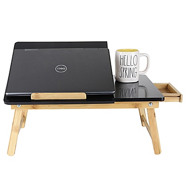 Mind Reader Adjustable Bamboo Laptop Bed Tray in Black. View a larger version of this product image.
