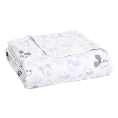 aden + anais&trade; Disney Mickey and Minnie Dream Blanket in Grey
