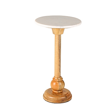 Bee &amp; Willow&trade; 12-Inch Round Side Table in Natural/White Marble. View a larger version of this product image.