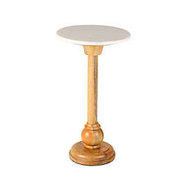 Bee & Willow™ 12-Inch Round Side Table in Natural/White Marble