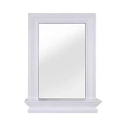 Elegant Home Fashions Stratford Wall Mirror with Shelf in White