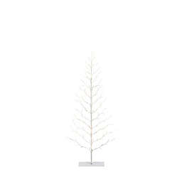 Gerson Electric 2D Pre-Lit Artificial Christmas Tree in White with Mini LED Lights