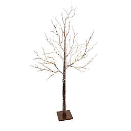 Gerson 6.89-Foot Snowy Wrapped Artificial Tree in Brown/White
