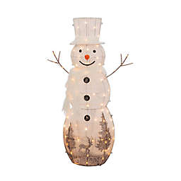 Gerson 3-Foot LED Indoor/Outdoor Snowman Decoration in White