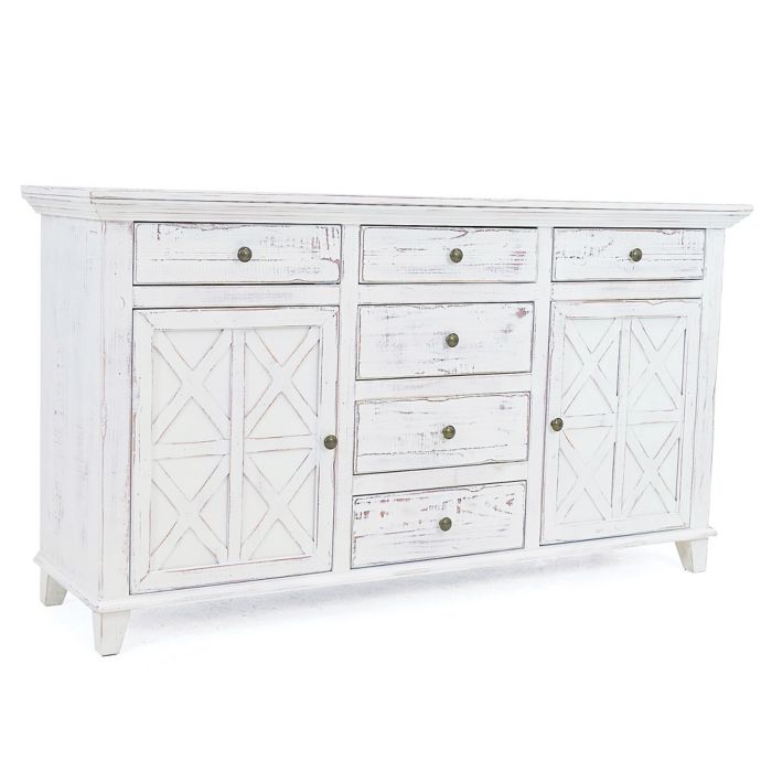 Beckley 6 Drawer Dresser Chest In Rustic White Bed Bath Beyond