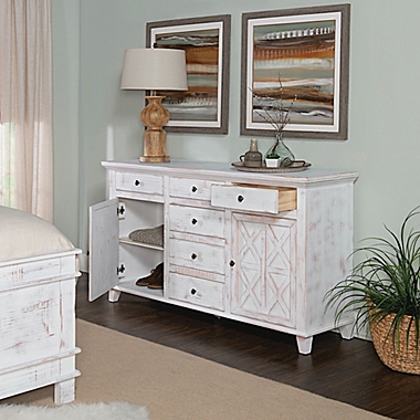 Beckley 6-Drawer Dresser Chest in Rustic White. View a larger version of this product image.