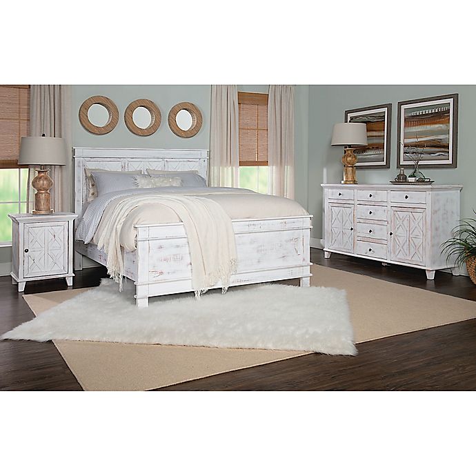 Beckley Bedroom Furniture Collection In, Distressed White King Bed Frame