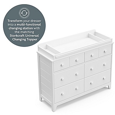 Storkcraft Moss 6 Drawer Double Dresser - White. View a larger version of this product image.